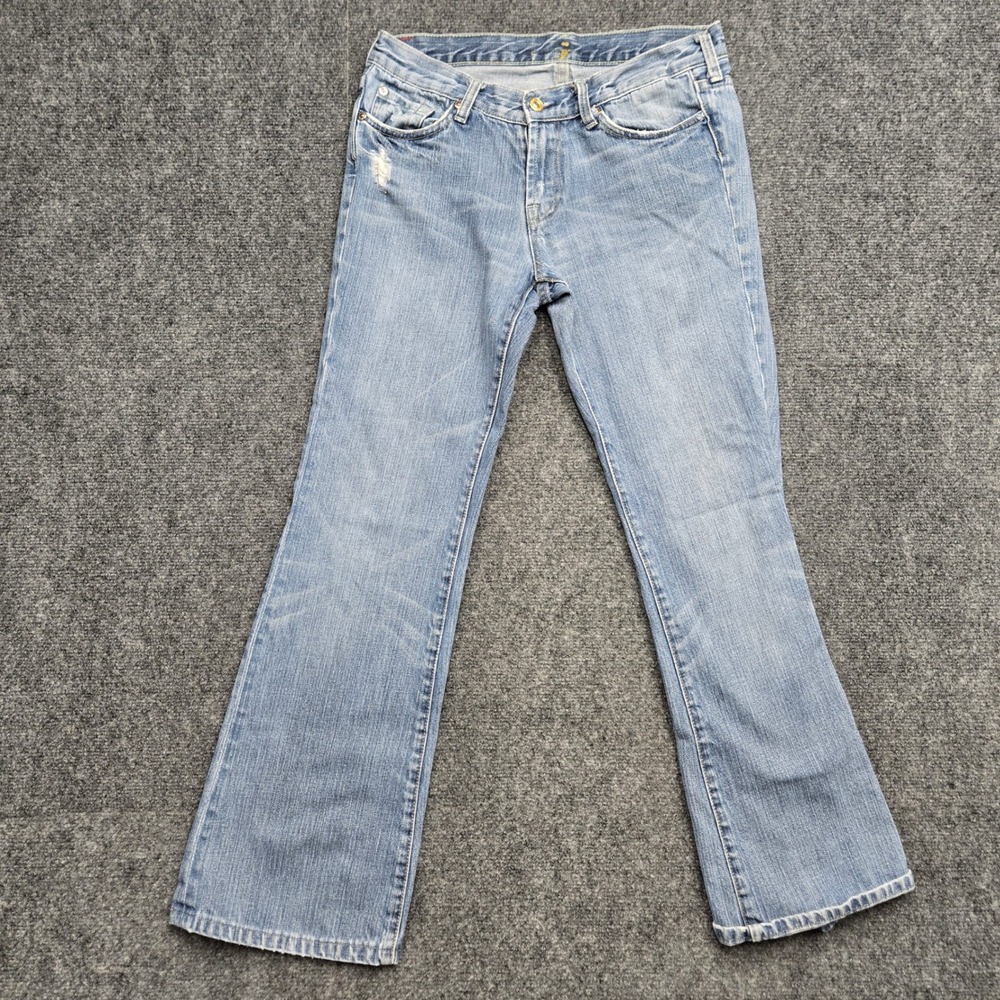 7 For All Mankind Bootcut Jeans Womens Size 29 Light Wash Denim Made in USA